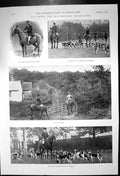 Old Antique Print Eastbourne Foxhounds Hailsham Deer Paddock Covert 1901 20th
