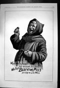 Original Old Antique Print Advert Beechams Pills Sure To Live Well 1889 19th