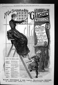 Original Old Antique Print Mccaw Stevenson Orr Glacier Window Decoration 1889