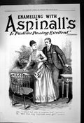 Antique Old Print Enamelling With Aspinalls Pastime Passing Excellent 1889 19th