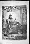 Original Old Antique Print Brookes Soap Monkey Brand Wont Wash Clothes 1891