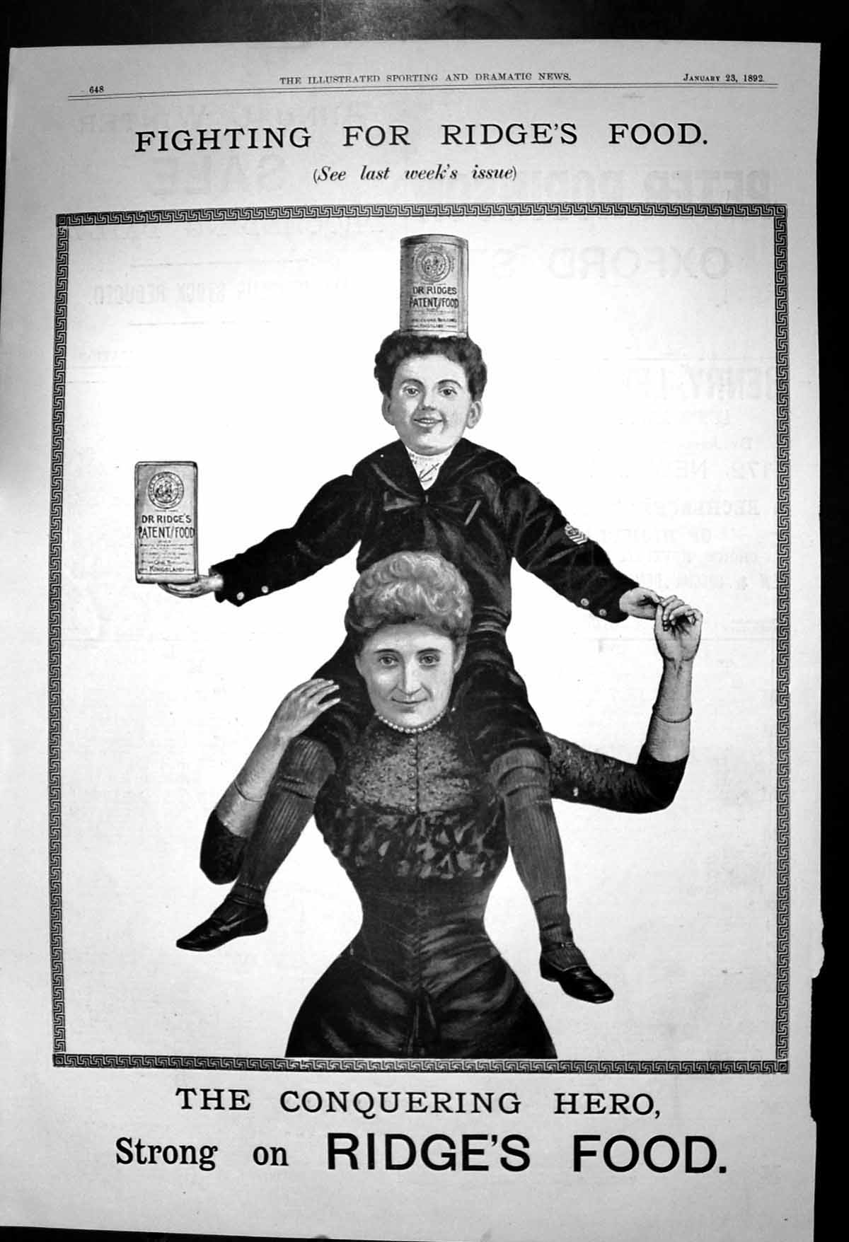 Antique Print Fighting For Ridges Food Conquering Hero Strong On Ridges1892