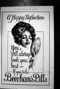 Antique Old Print Beechams Pills Always Look Your Best If You Take Them 1921