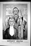 Old Antique Print Monkey Brand Brightness Ahead Brassware Crockery 1906 20th