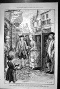 Old Print Pears Soap Queen Charlotte Visit Sedan Chair 100 Years Ago 1887