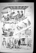 Original Old Antique Print Beach Boulogne Jetee Restaurant Barbarous Organ 1879