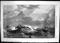 Old Print 1855 Dutch Boats Riding Gale Doggerbank Stormy Sea Duncan Ships 19th