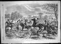 Antique Old Print 1855 Fox Hunting Season Holidays Horses Children Huntsmen