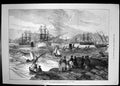 Original Old Antique Print 1875 Ship HMS Serapis Prince Wales Leaving Piraeus
