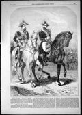 Antique Old Print 1855 King Sardinia Emperor French Grand Review Paris France