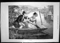 Original Old Antique Print Good Sport Man Lady Romance Fishing River Boat 1874