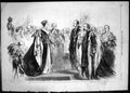 Antique Old Print 1855 Investiture King Sardinia Order Garter Windsor Castle