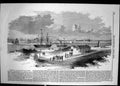 Original Old Antique Print Opening Bute East Dock Cardiff Ships Boats 1859 19th