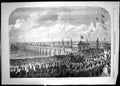 Original Old Antique Print 1864 Opening Pier Deal Siers Porcession Victorian