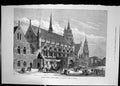 Original Old Antique Print Guildhall Plymouth Prince Wales Architecture 1871