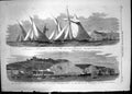 Antique Old Print Lord Palmerston Warden Dover Regatta Eva Audax Glance 1861