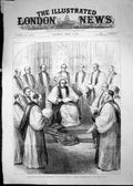 Old Print 1883 Installation Archbishop Canterbury Cathedral Marble Chair 19th