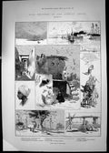Old Print 1882 Cairo River Nile Sakkarah Fellah'S House Mill Kasr-En-Nil 19th