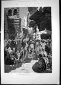 Antique Print 1882 Santon Preaching Street Scene Sitteh Zeineb Cairo Egypt 19th