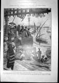 Antique Old Print 1905 Apollo Bunder Bombay Natives Renown Ship Prince Wales