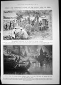 Old Prince Wales India Curio-Market River Flames Benares Ganges 1906 20th