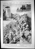 Antique Old Print 1906 Prince Wales Hunting India Tekanpore Elephants Tiger