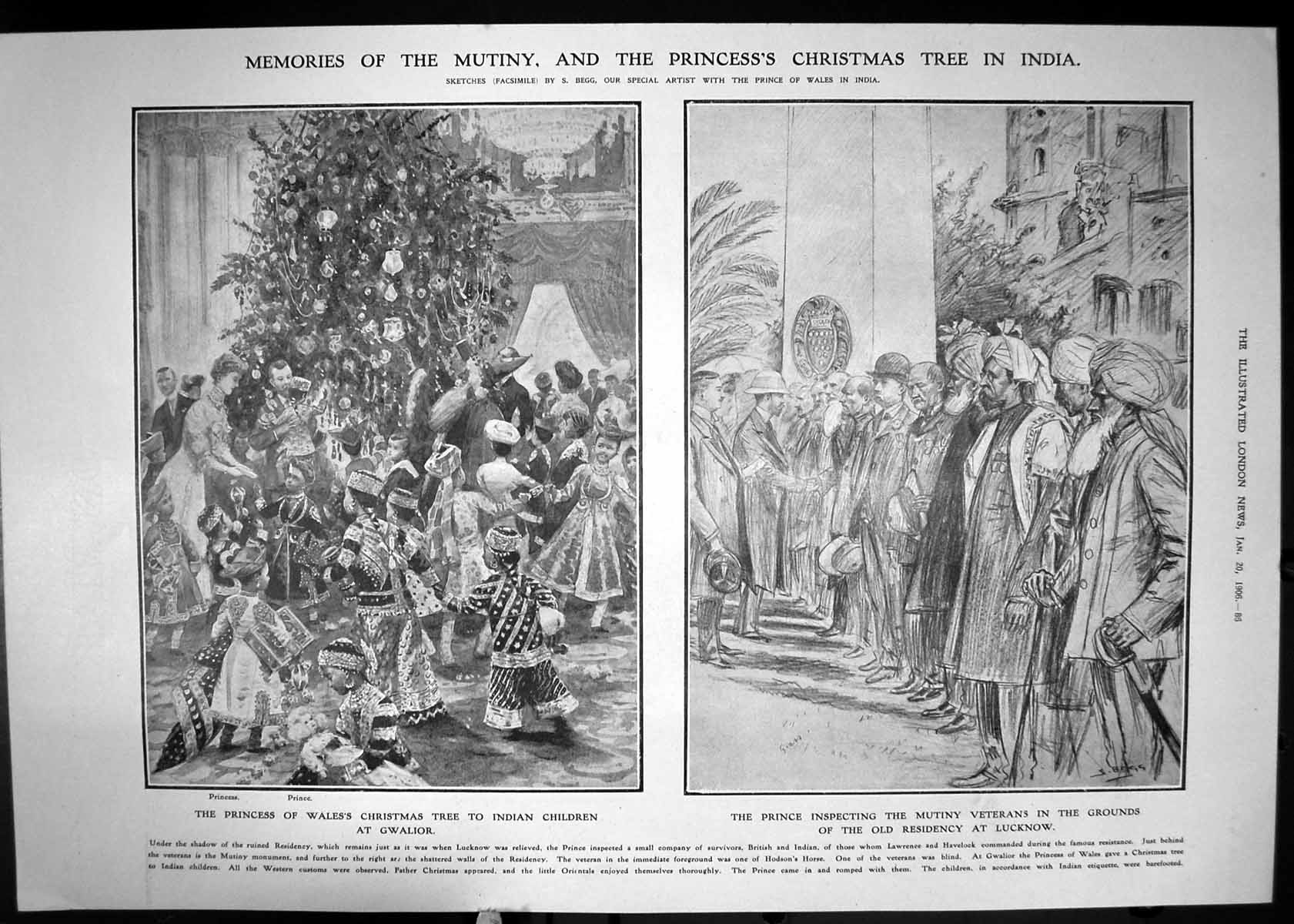 Old 1906 Princess Wales Christmas Tree India Children Gwalior Lucknow 20th