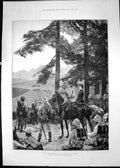 Antique Print 1887 Hill Manoeuvres British Siers India Was Pulley Ghoorkas 19th