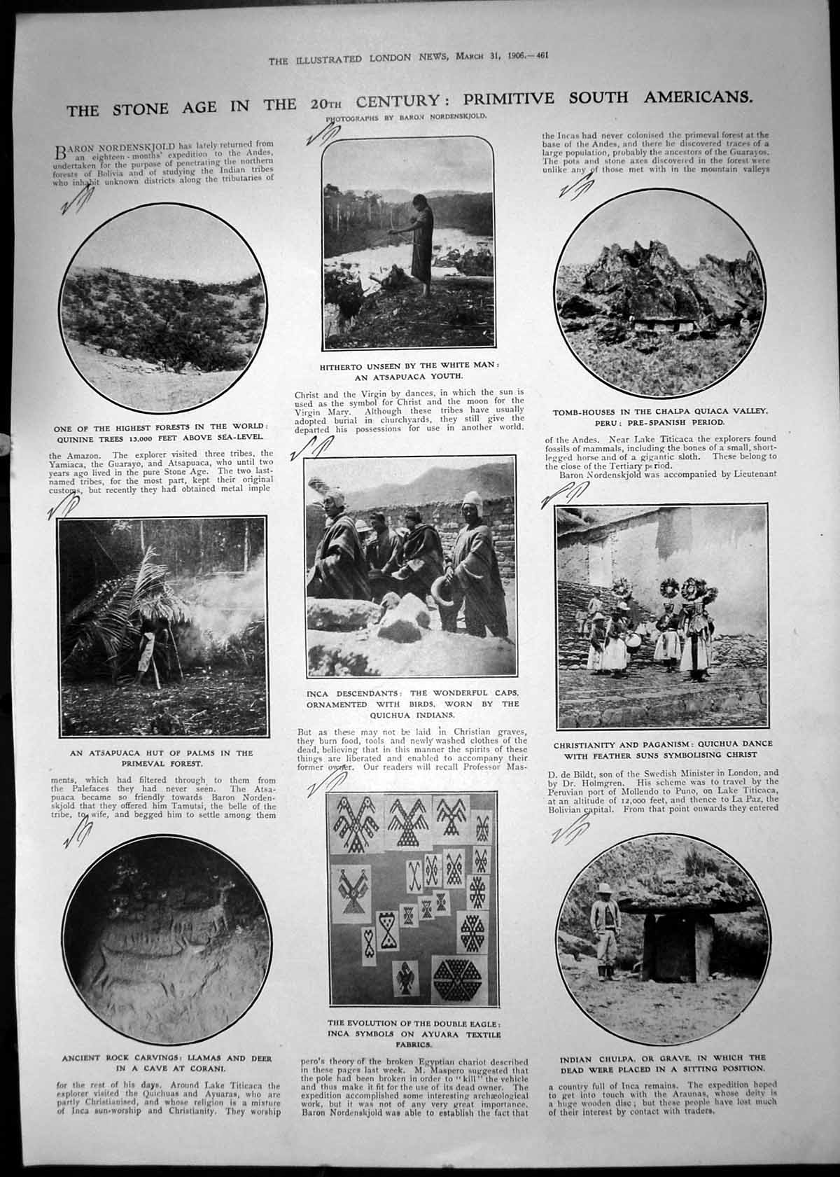 Print Stone Age Hitherto Atsapucaca Inca Paganism Indian Chulpa Cave Corani 1906
