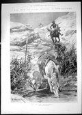 Old Antique Print Mad Mullahs Rising Somaliland Water Hole Woodville 1901 20th