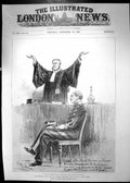 Old Print 1899 Captain Dreyfus Court-Martial Maitre Demange Appeal Judges 19th