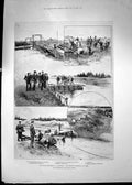 Antique Print 1899 Royal Engineers Aldershot Bridging Battalion War Siers 19th