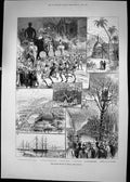 Old 1882 Sailor Princes Ceylon Ships Tempies Kandy Bucchante Colombo Victorian