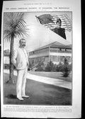 Antique Old Print 1907 Governor Jamaica Swettenham Rear-Admiral Davis Navy 20th