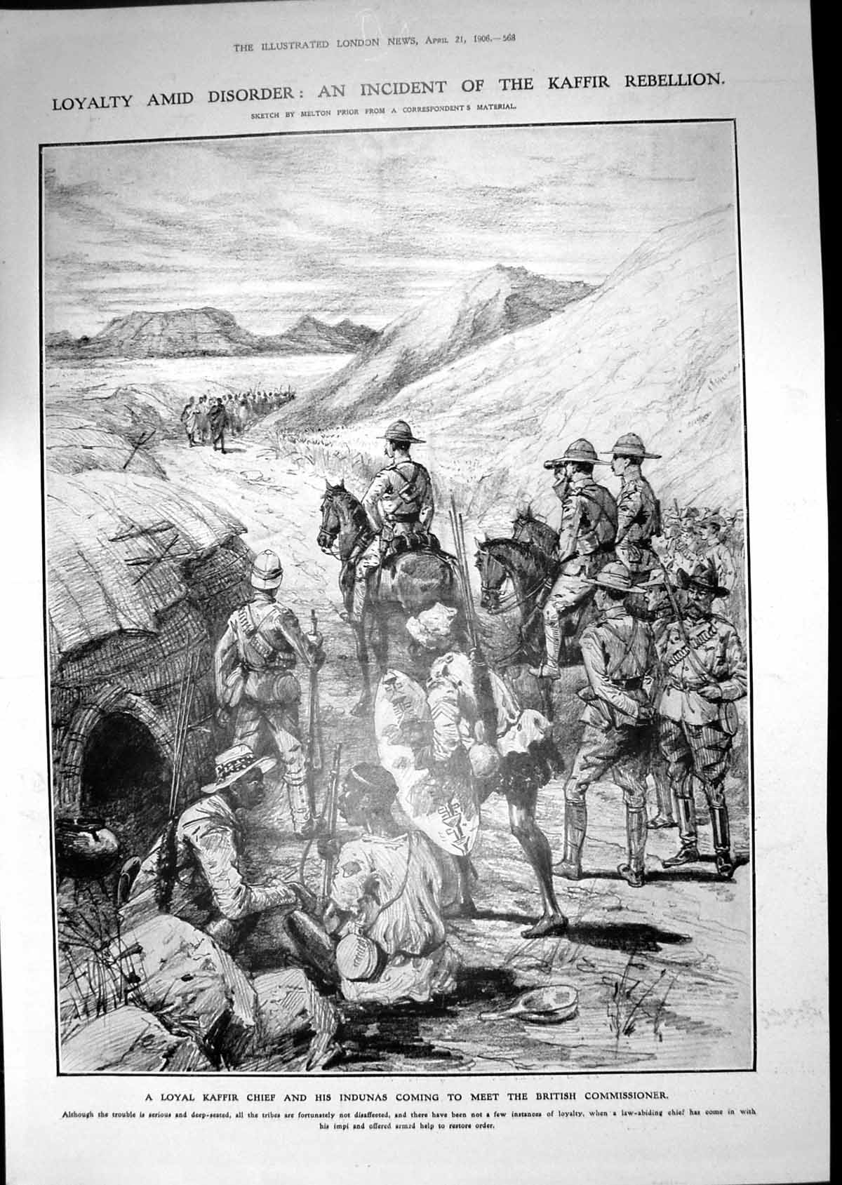 Old Loyal Kaffir Chief Indunas Meeting British Commissioner 1906 War 20th