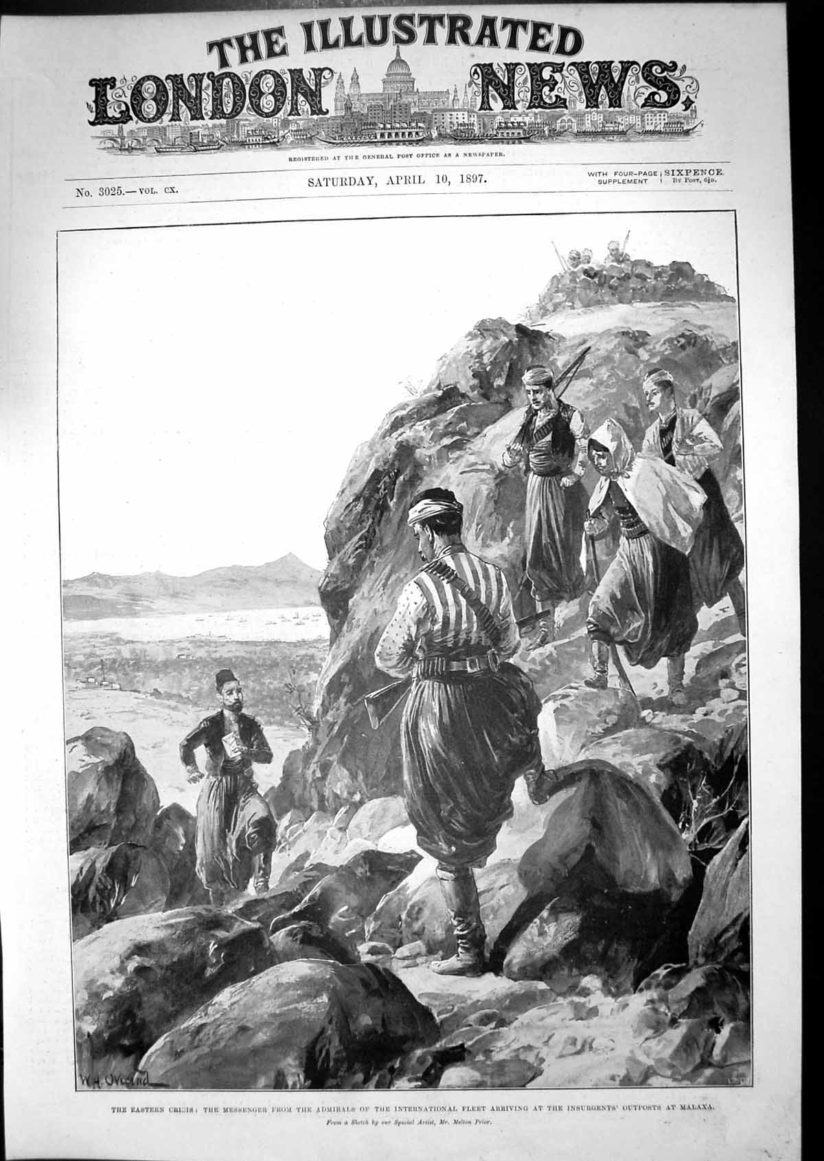 Old Antique Print Messenger Admirals Insurgents Outposts Malaxa War 1897 19th