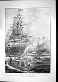 Antique Old Print 1902 Flag Twin Screw Battle Ship London Coronation Spithead