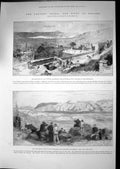 Antique Old Print 1897 War Fight Malaxa Ships Blockhouse Christian Insurgents