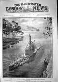 Old Antique Print 1906 French Submersible Admiral Fournier Submarines War 20th