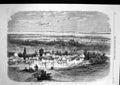 Original Old Antique Print 1860 View Damascus Hill Salahiyeh Harker Victorian