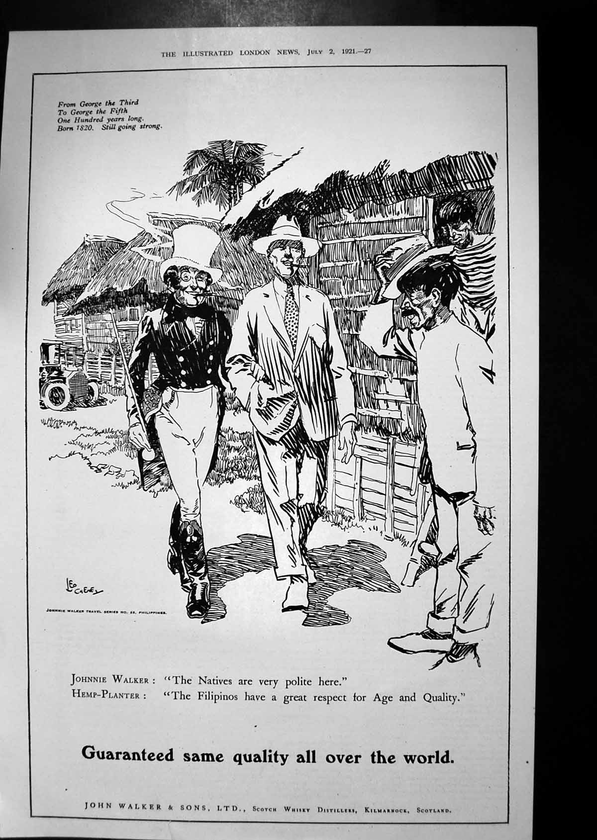 Old Vintage Print 1921 Advertisement John Walker Scotch Whisky Distillers 20th