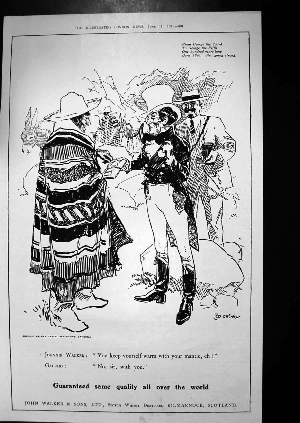 Antique Print 1921 Advertisement John Walker Scotch Whisky Distillers Ref.2