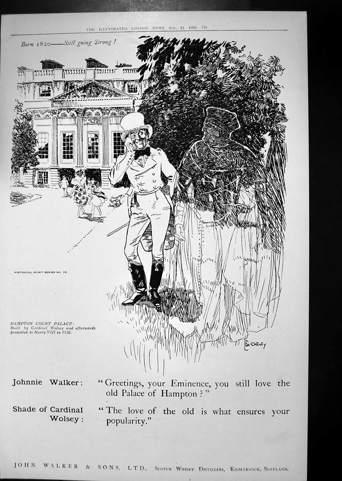 Antique Print 1922 Advertisement John Walker Scotch Whisky Kilmarnock Ref.3
