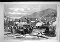 Original Old Antique Print 1855 Commencement Railway Works Balaclava Victorian