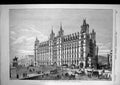 Antique Old Print 1870 Railway Hotel London Terminus Lime Street Liverpool 19th