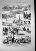 Antique Old Print 1882 New Zealand Tranaki Rohatu Andrew'S Church Parihaka 19th