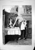 Antique Old Print Man Dinner Table CafÇ Scene 1881 Turkey Is Hoff Sir Barnard