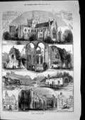 Old 1874 Ripon Ruins Rievaulx Abbey Middleman Castle Chapel Fountains Victorian