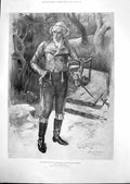 Antique Old Print 1899 Sir Henry Irving Robespierre Lyceum Theatre Partridge