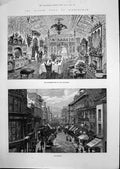 Antique Old Print 1899 Cromwell House Tercentenary Huntingdon Church St. Ives